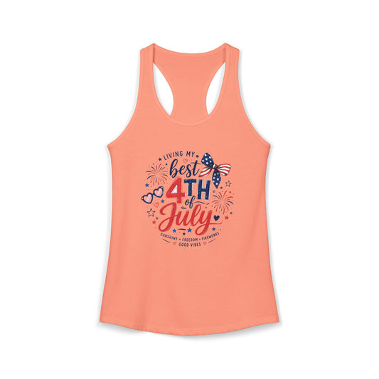 4th of July Women's Racerback Tank — Patriotic Independence Day Tank Top