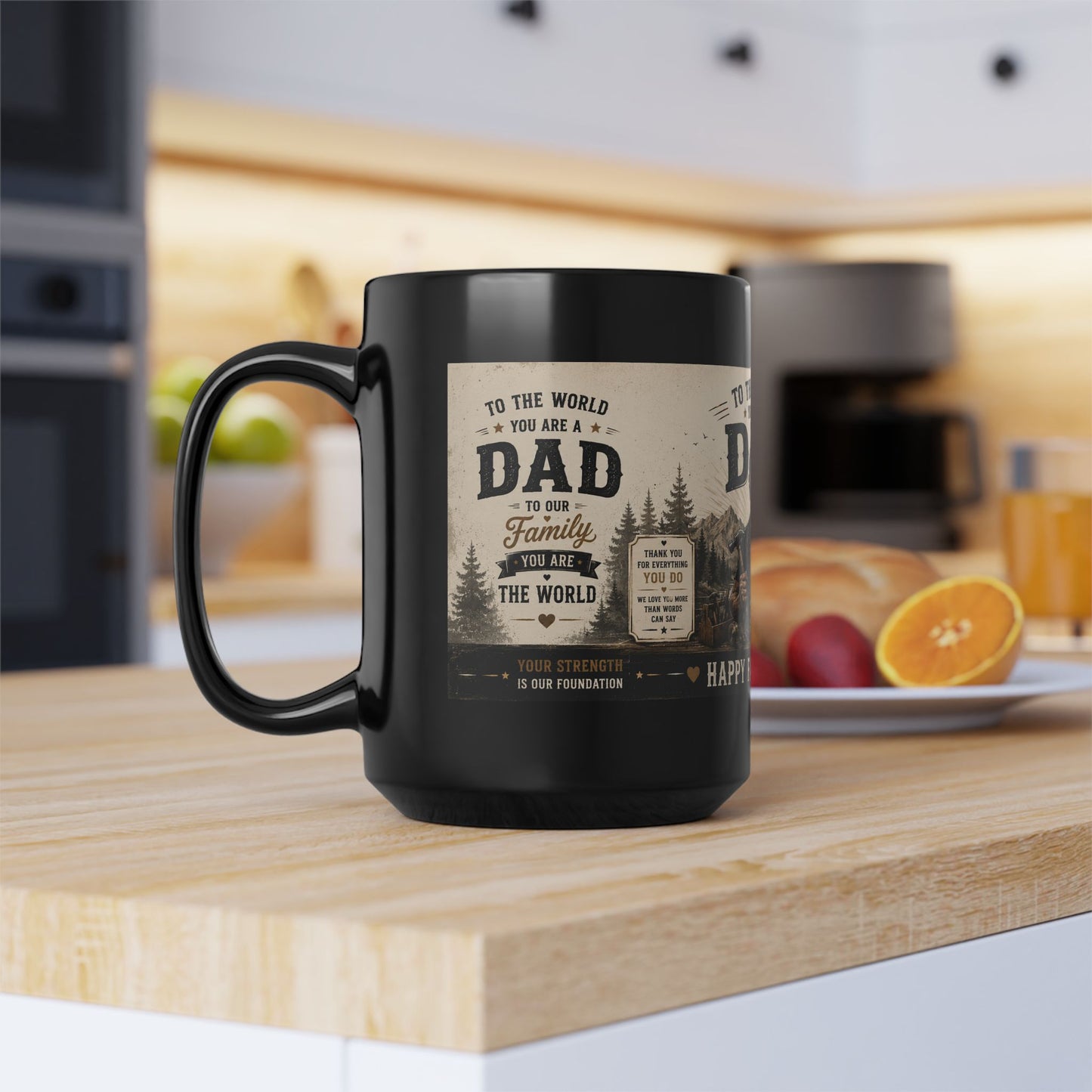 Father’s Day Mug — “To the World You Are a Dad” Vintage Rugged Coffee Cup (11oz/15oz)