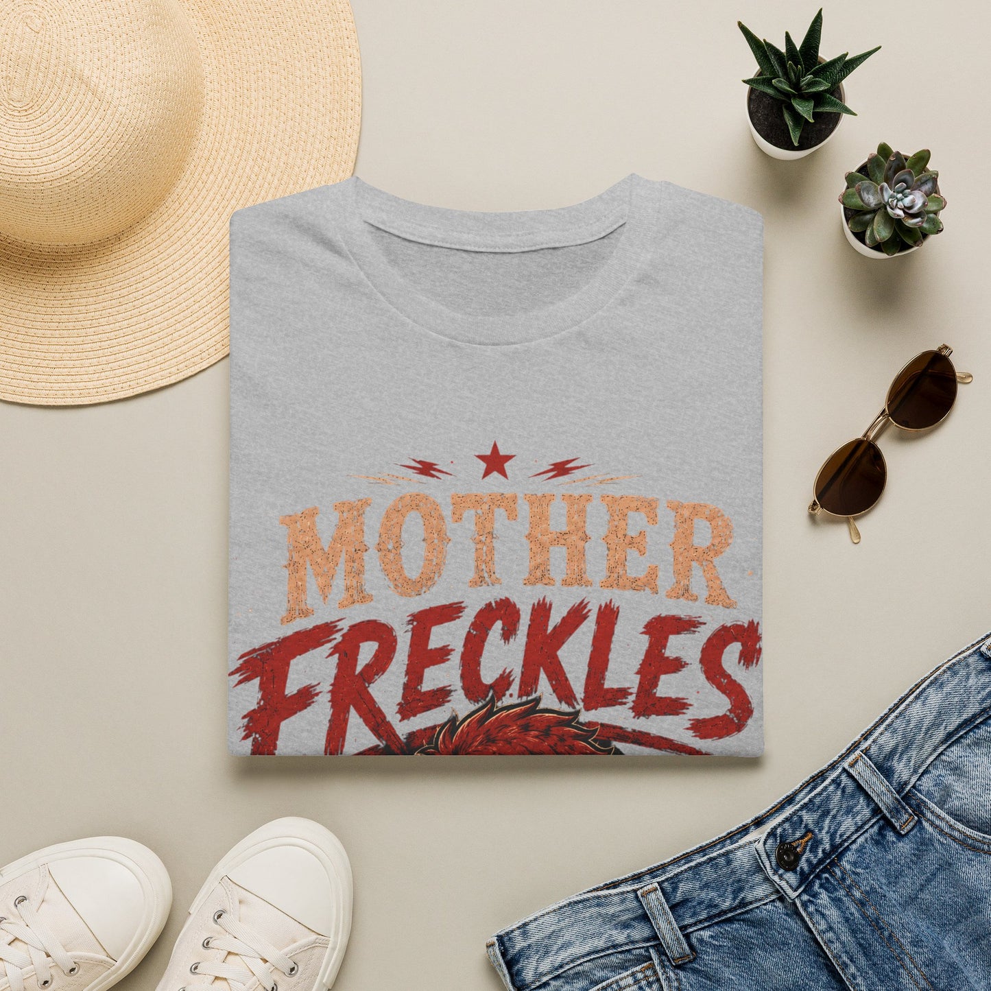 Mother Freckles Graphic T-Shirt – Funny Retro Comic Design for Women