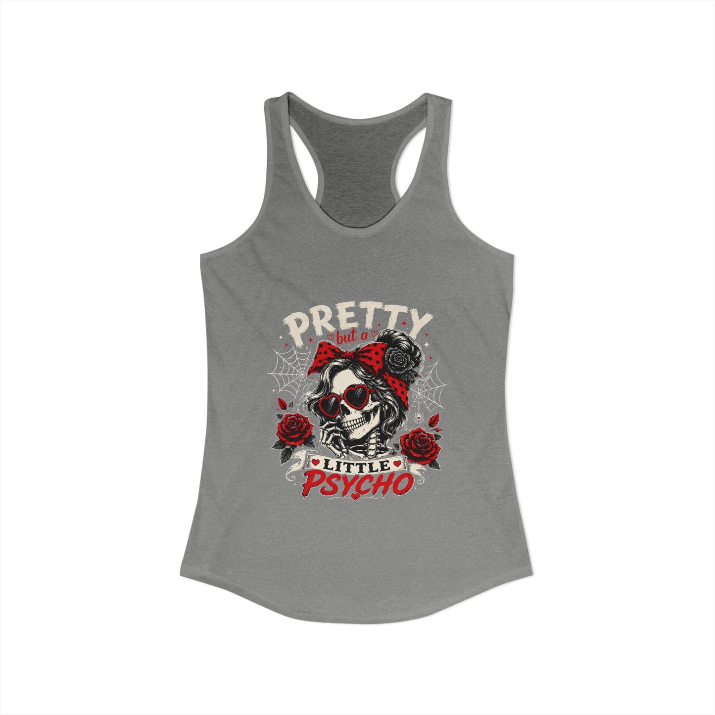 Pretty But A Little Psycho Skeleton Tank Top — Women's Racerback