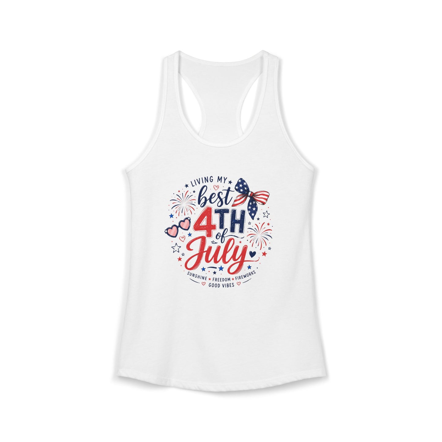 4th of July Women's Racerback Tank — Patriotic Independence Day Tank Top