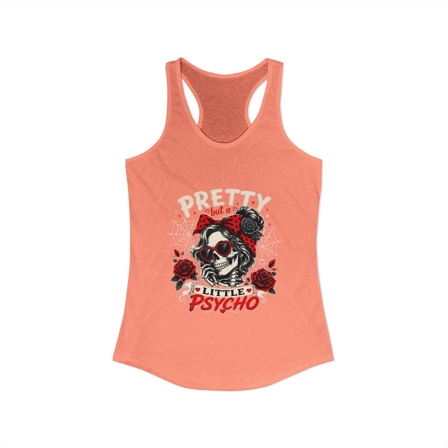 Pretty But A Little Psycho Skeleton Tank Top — Women's Racerback