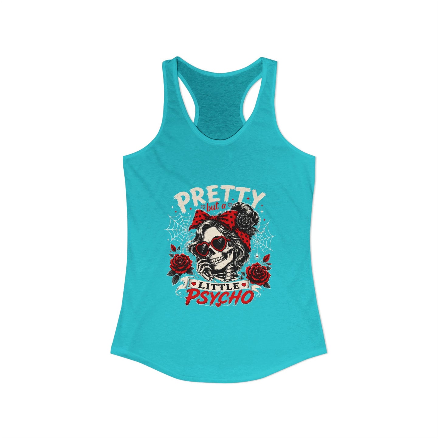 Pretty But A Little Psycho Skeleton Tank Top — Women's Racerback