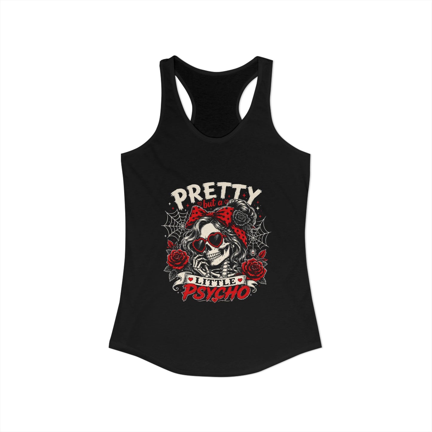 Pretty But A Little Psycho Skeleton Tank Top — Women's Racerback